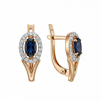 серьги из красного золота с бриллиантами и сапфирами 912003с фото дворец обручальных колец фото 1