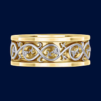эксклюзивное обручальное кольцо из желтого и белого золота с бриллиантами 931337б фото дворец обручальных колец фото 2