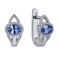 серьги из белого золота с сапфиром и бриллиантами 922807с фото дворец обручальных колец фото 1