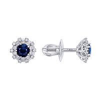 серьги из белого золота с бриллиантами и сапфирами 922700-3с фото дворец обручальных колец фото 2