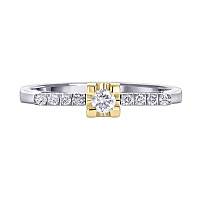 помолвочное кольцо из желтого и белого золота с бриллиантами 9211054б фото дворец обручальных колец фото 2