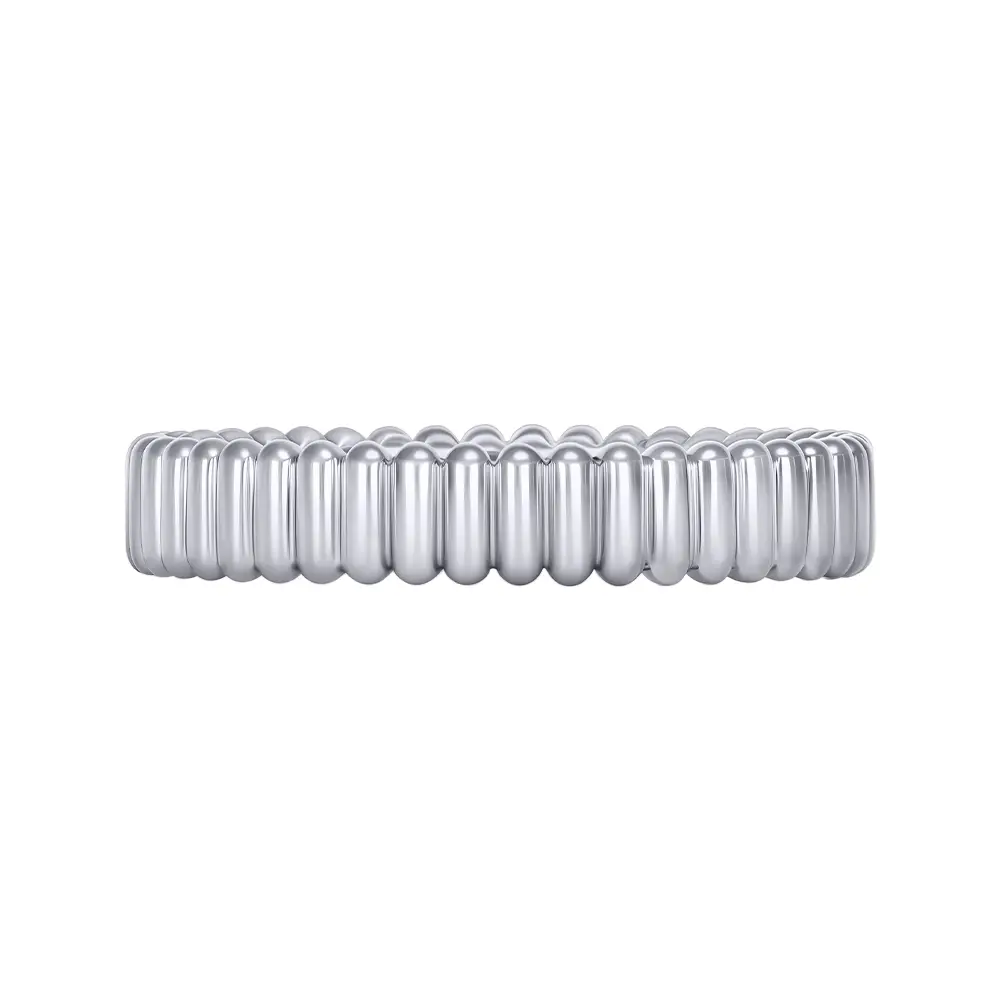 кольцо из белого золота узкое ребристое 921479-3 фото дворец обручальных колец фото 2