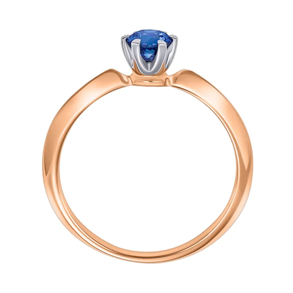 кольцо из красного и белого золота с сапфиром 911050с фото дворец обручальных колец фото 3