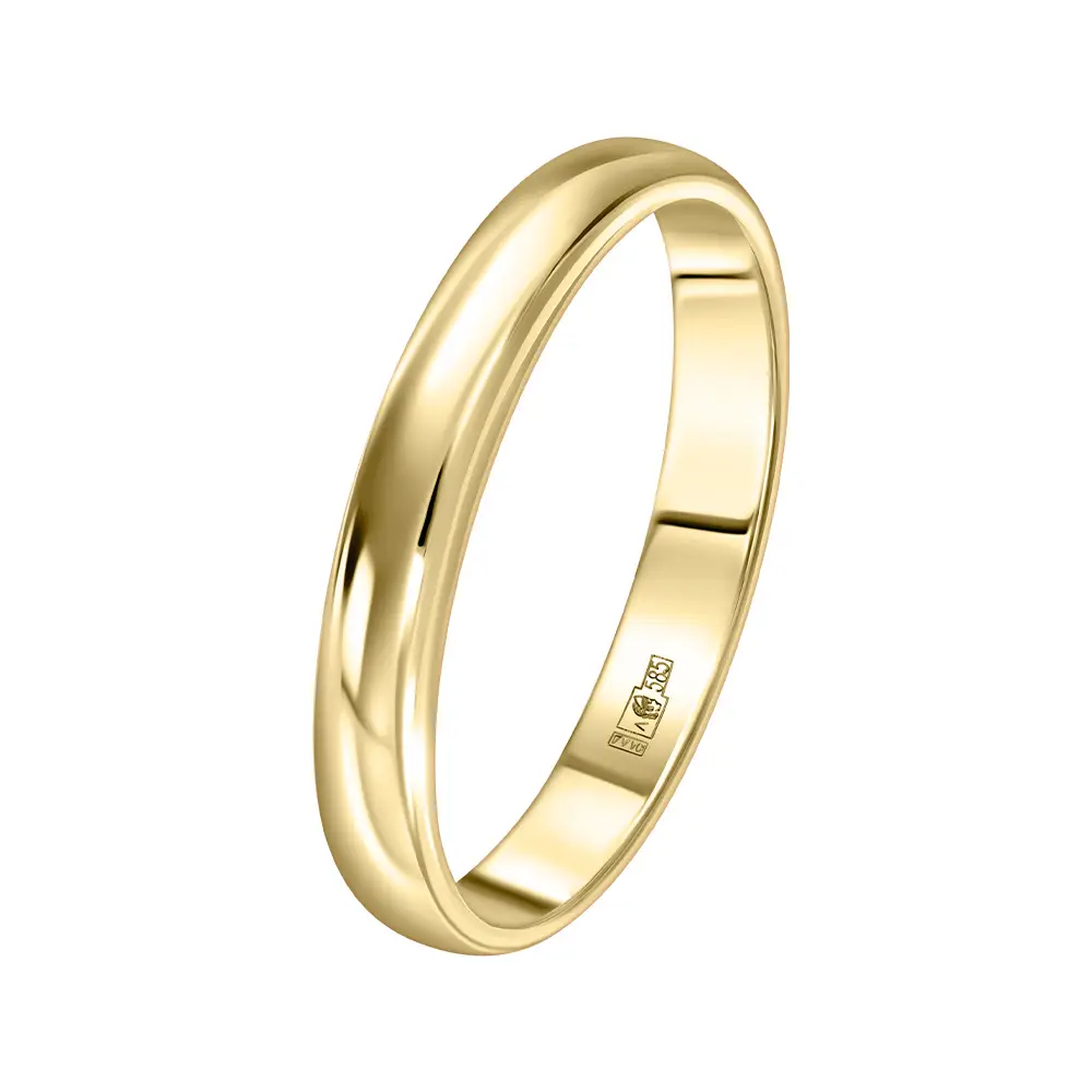 классическое облегченное кольцо из желтого золота 620-000-430 фото дворец обручальных колец фото 1