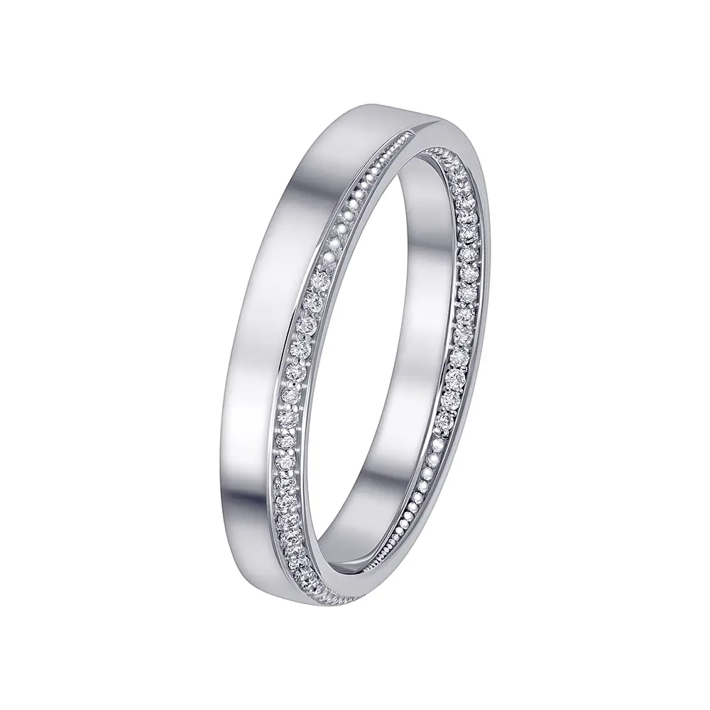 обручальное кольцо из белого золота с дорожкой бриллиантов 921922б фото дворец обручальных колец фото 1