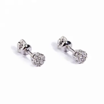 Серьги из белого золота с бриллиантами 922009Б