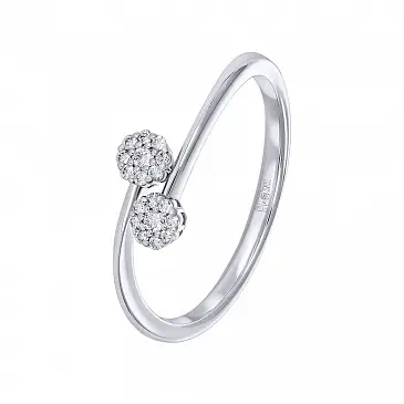 Помолвочное кольцо из белого золота с бриллиантами 9211049Б