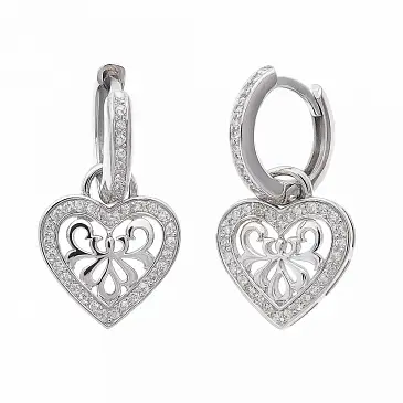  Серьги из белого золота с бриллиантами 922292Б